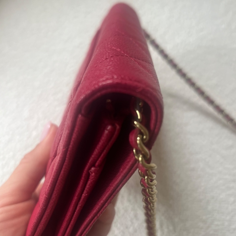Authentic Dark Pink Chanel caviar WOC 2021 - Picture 9 of 10
